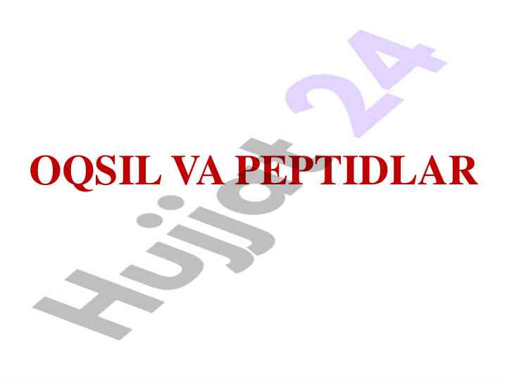 Oqsillar va peptidlar: biologik funksiyalari
