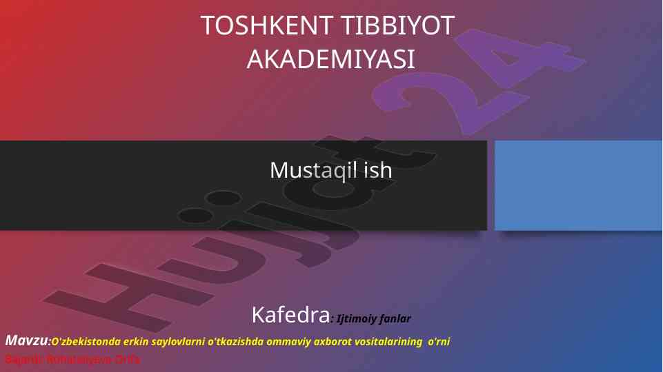 O'zbekistonda erkin saylovlar va ommaviy axborot vositalari