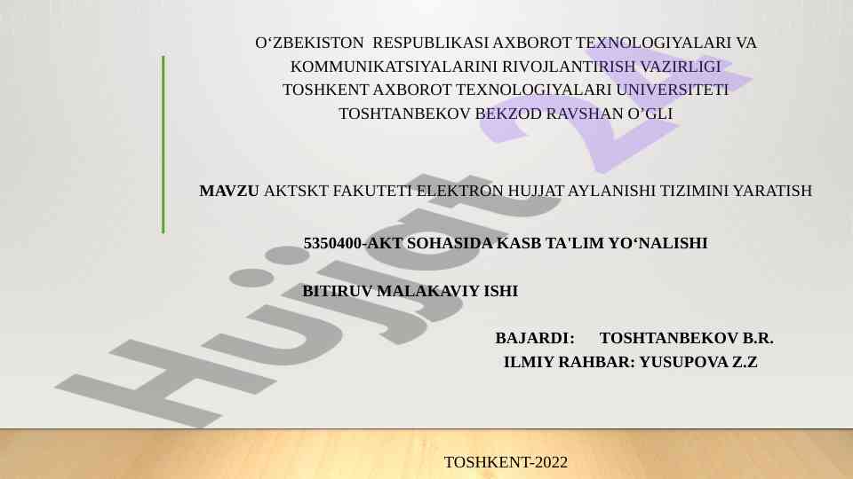 Elektron hujjat aylanishi tizimini yaratish