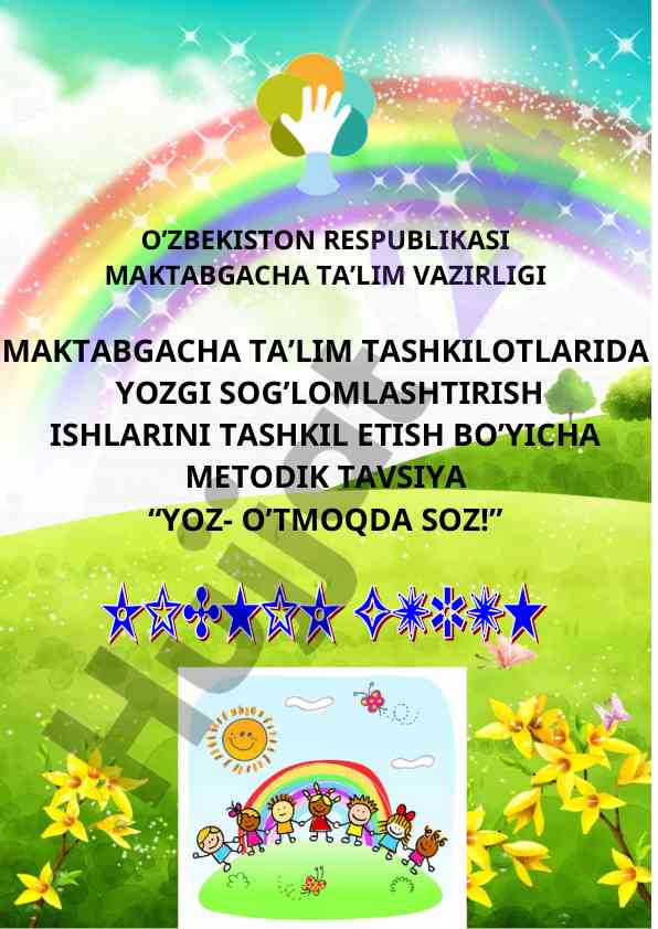 Yozgi sog’lomlashtirish tavsiyalari maktabgacha ta’limda