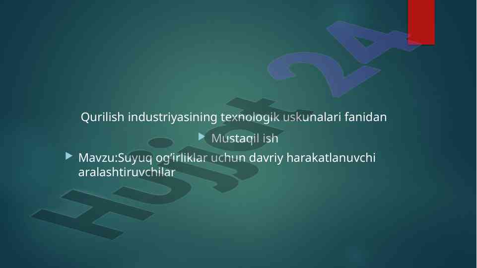 Suyuq og'irliklar uchun davriy aralashtiruvchilar