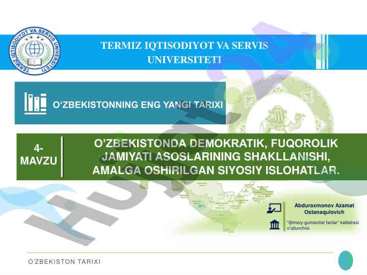 O'zbekistonda demokratik tizimning shakllanishi