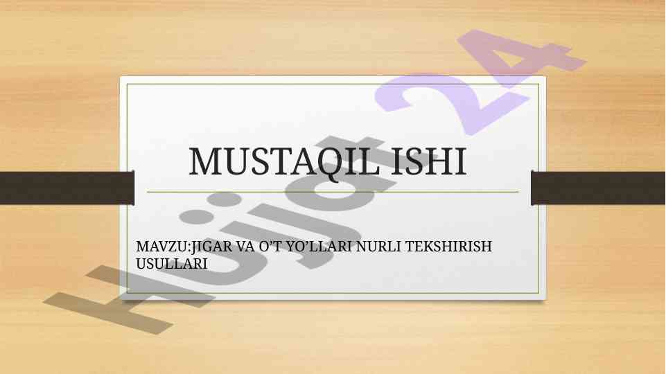 Jigar va o’t yo’llari nurlik tekshirish usullari