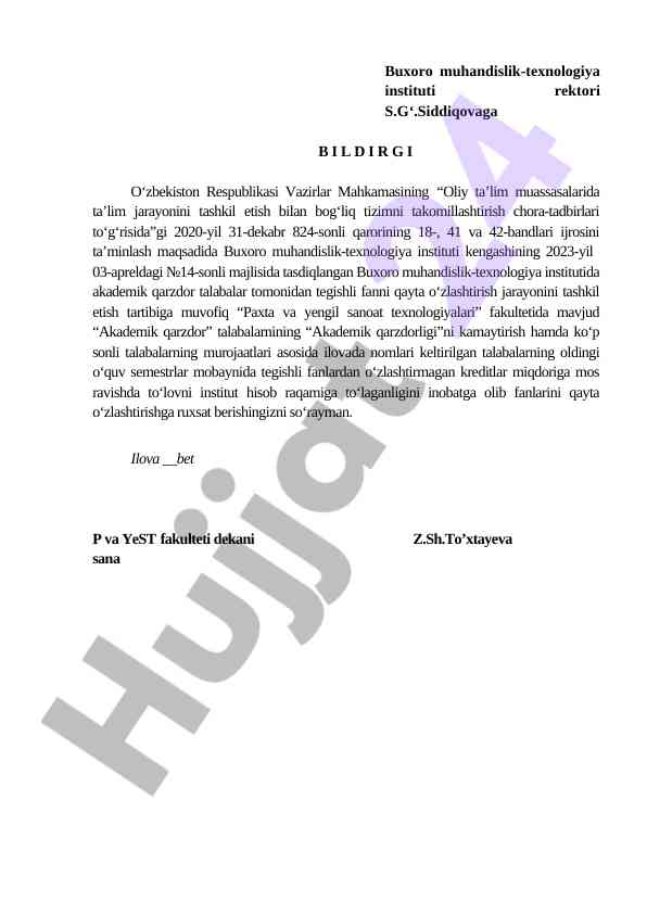 Akademik qarzdor talabalar uchun o‘qitish tartibi