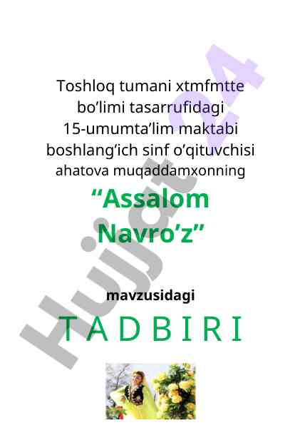 Navro'z bayrami o‘quv darsi va maqsadlari