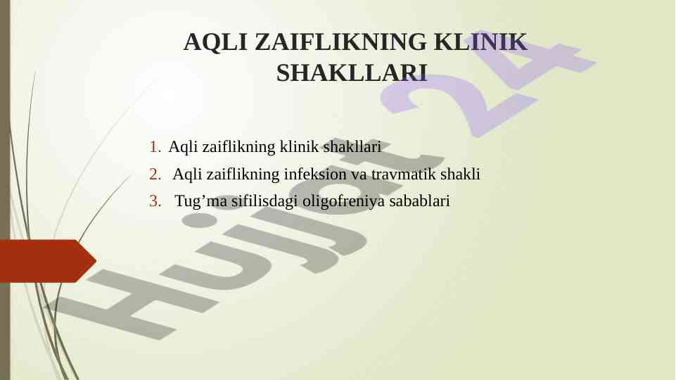 Aqli zaiflikning klinik shakllari va oligofrenopedagogika