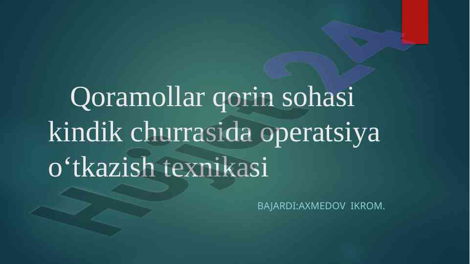 Qoramollarda qorin sohasidagi operatsiyalarning tahlili