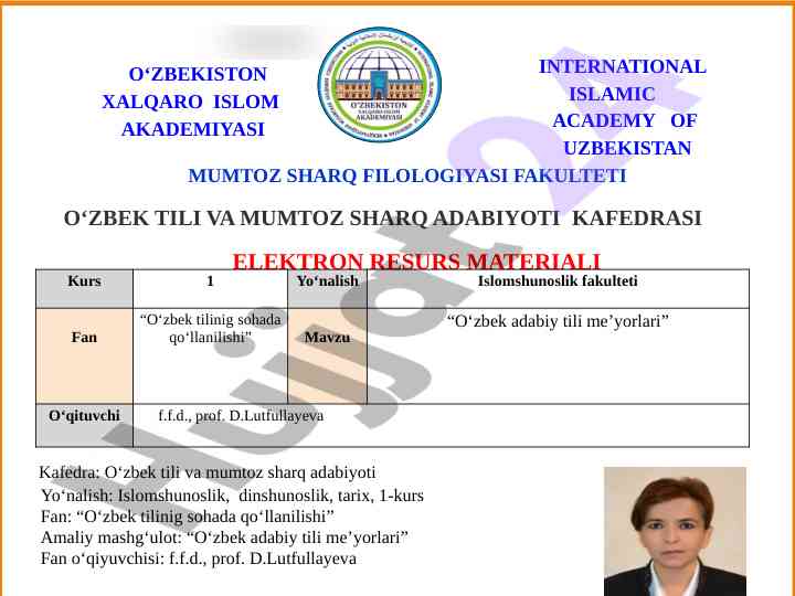 O‘zbek tili me’yorlari va ularning qo‘llanilishi