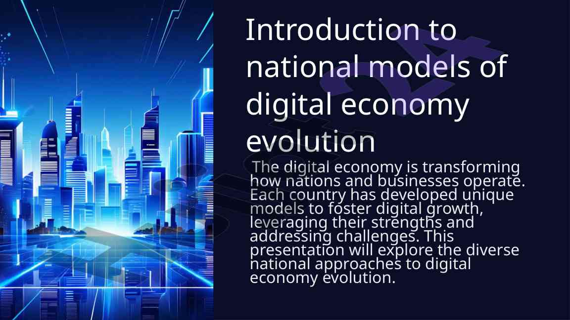 National models of digital economy evolution