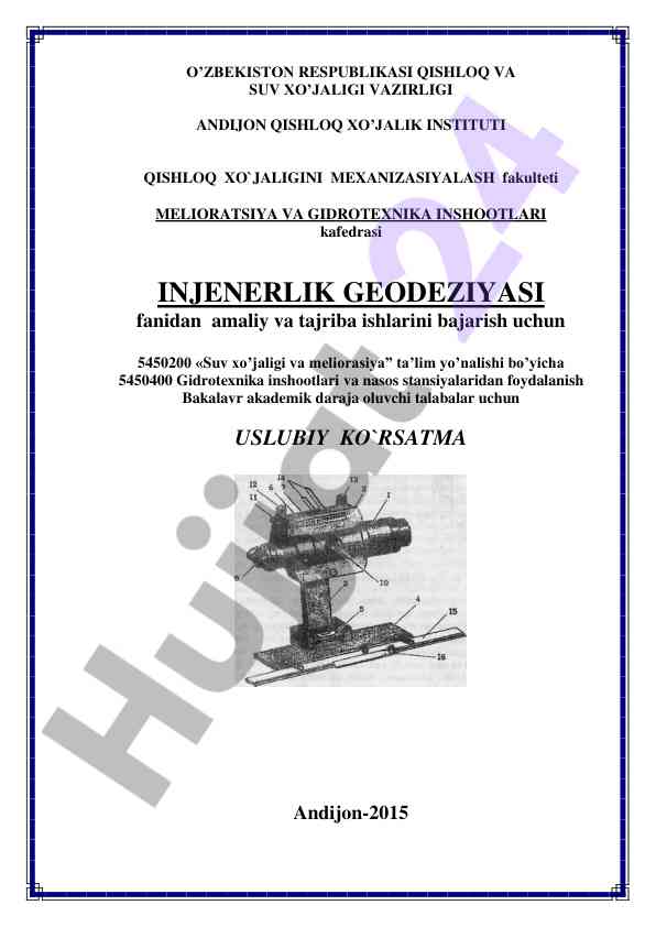 Amaliy tajriba ishlari ushbu fan bo‘yicha