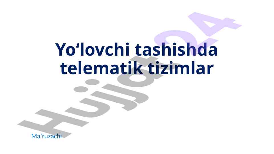 Telematik tizimlar bilan yo‘lovchi tashish