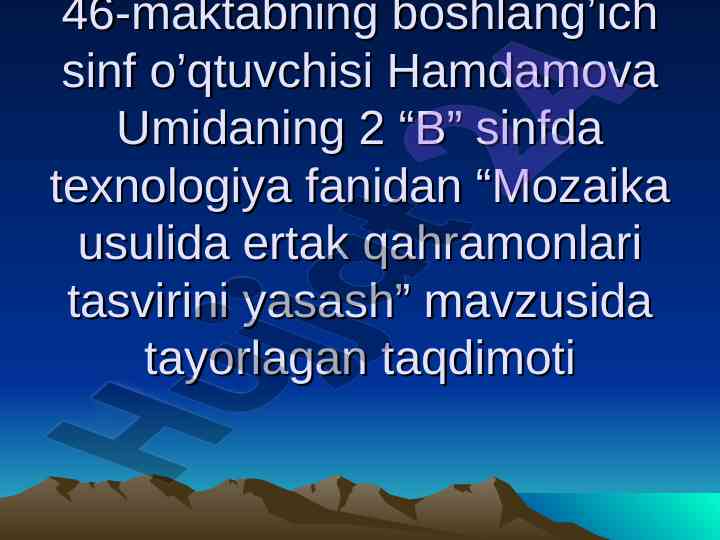 Mozaika usulida ertak qahramonlari tasvirini yasash