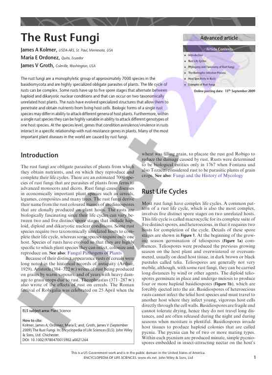 Understanding the biology of rust fungi