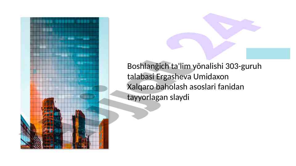 Talis xalqaro baholash dasturi mazmun va mohiyati