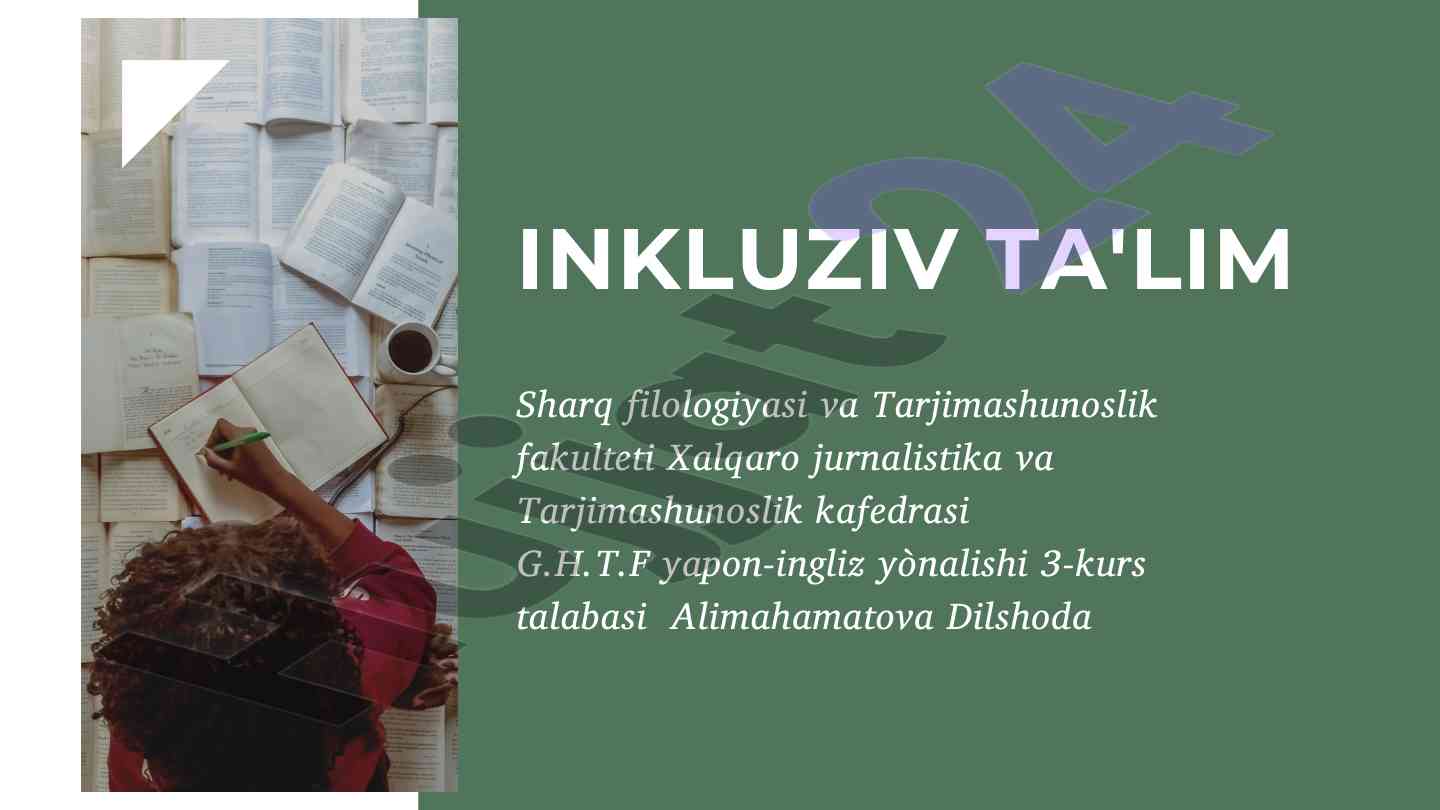 Inkluziv ta'lim va uning asosiy tamoyillari