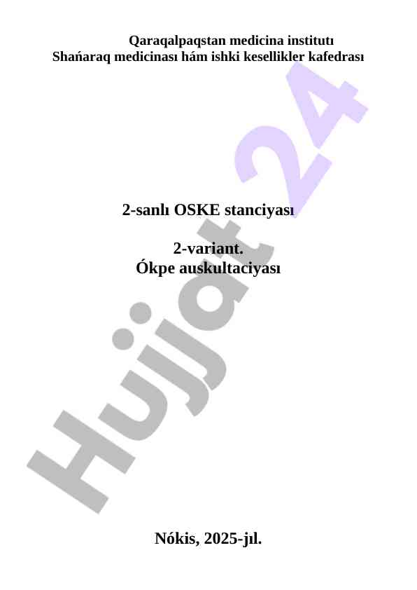 Ókpe auskultaciyasi hám boshqa tavsiyalar