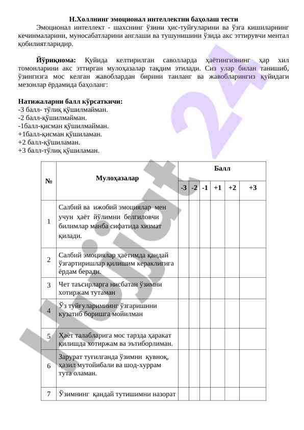 Emotsional intellektni baholash testi