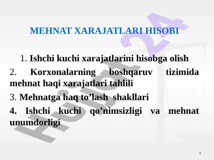 Mehnat xarajatlari hisobi tahlili va natijalari