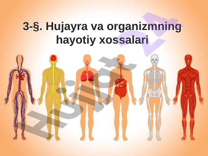 Hujayra va organizmnning hayotiy xossalari