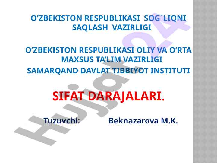 Sifat darajalari: oddiy, qiyosiy va orttirma