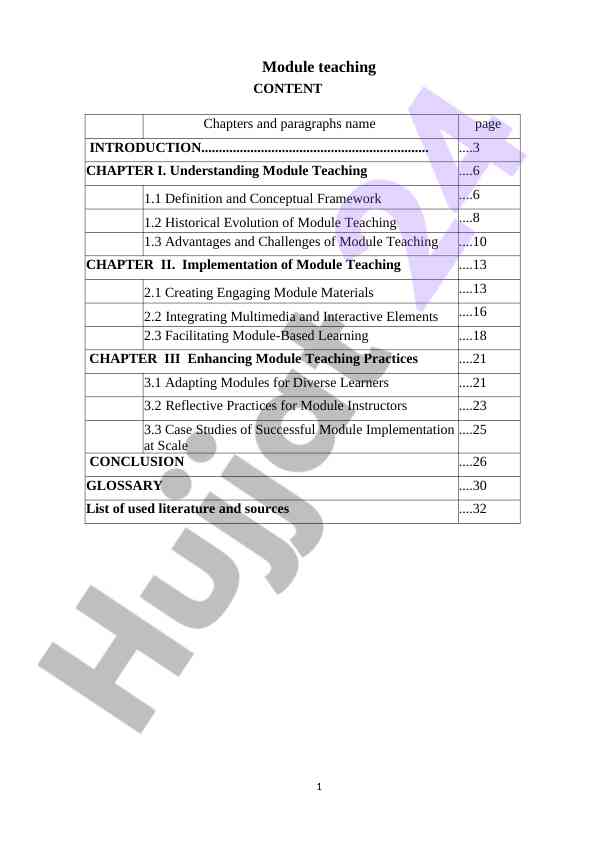 Modul o‘qitishning ahamiyati