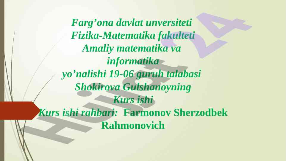 Kurs ishida c# dasturlash tili va fayl oqimlari