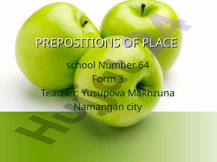 Prepositions of place for english language learning