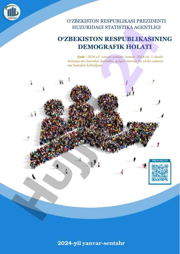 O‘zbekiston respublikasi demografik holati 2024 yil