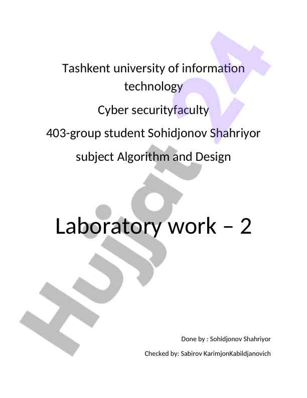 Laboratory work on algorithm design and lpp