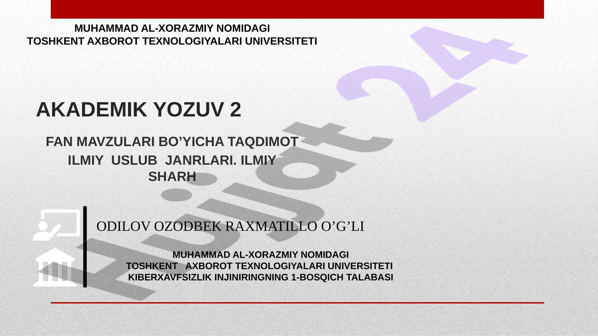 Ilmiy usul janrlari taqdimoti va tavsiflari