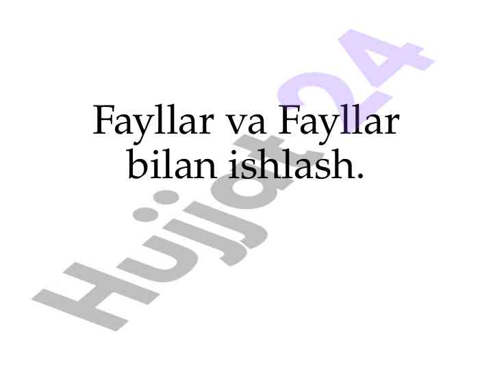 Fayllar va oqimlar bilan ishlash c++ dasturlashda