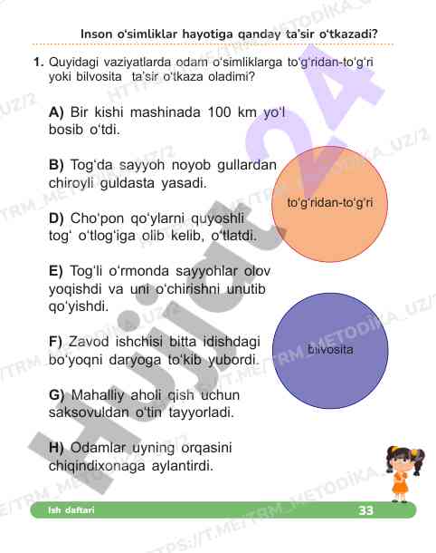 Odamlarning o‘simliklarga ta’siri bo‘yicha tadqiqot