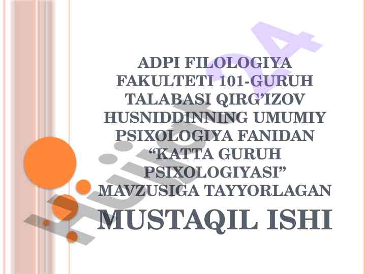 Katta guruh psixologiyasi tahlili