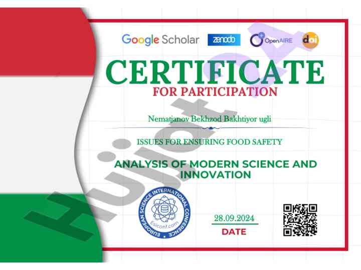 Issues for ensuring food safety
