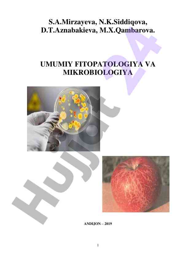 Umumiy fitopatologiya va mikrobiologiya o‘quv qo‘llanma