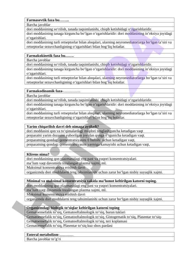 Dori vositalaridan foydalanish xususiyatlari