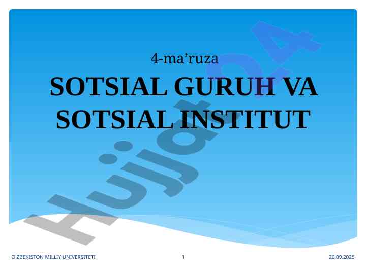 Sotsial guruh tushunchasi va uning mohiyati
