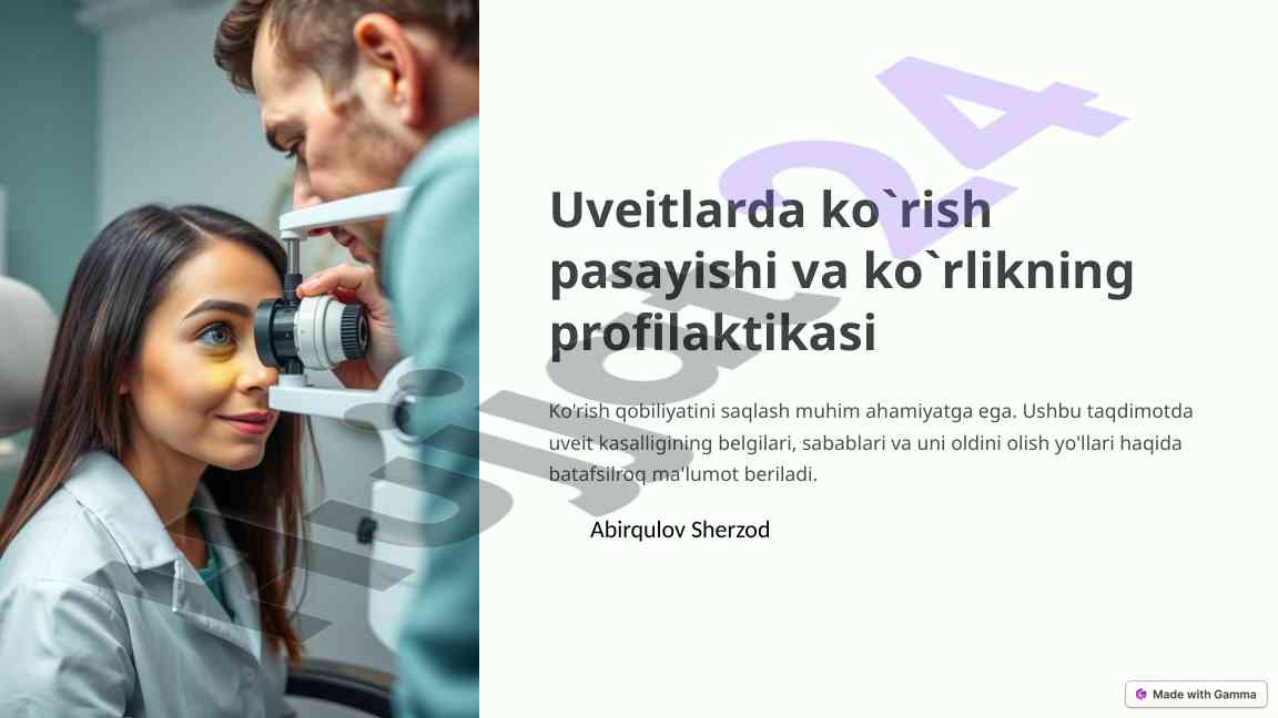 Uveitlardan ko‘rish pasayishi va ko‘rlikning profilaktikasi