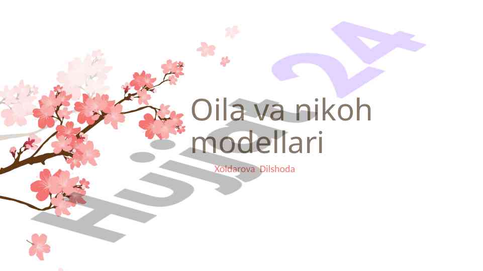 Oila va nikoh modellari asosida tadqiqotlar