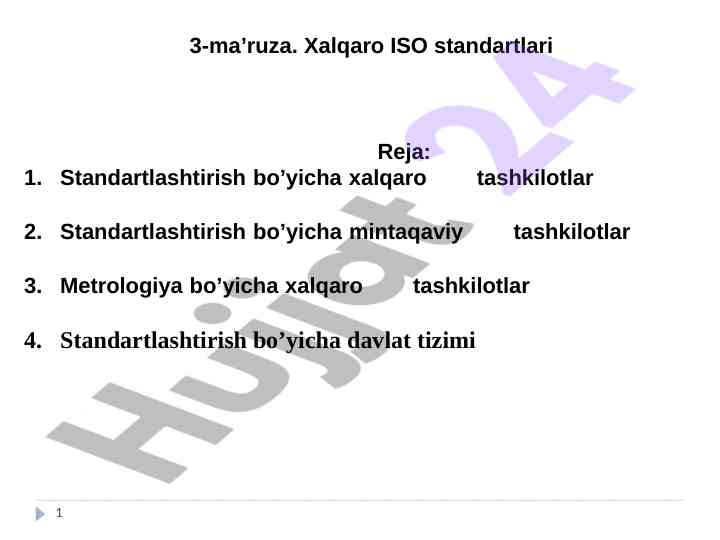 Xalqaro iso standartlari va ularning ahamiyati