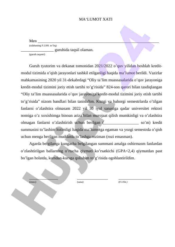 Oliy ta'limda kredit-modul tizimi haqida ma'lumot