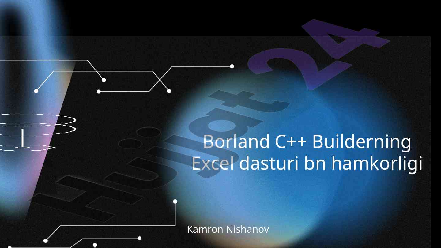 C++ builder va excel bilan avtomatlashtirish usullari