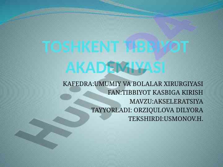 Akseleratsiya jarayonlari va o'zbekistondagi ta'siri