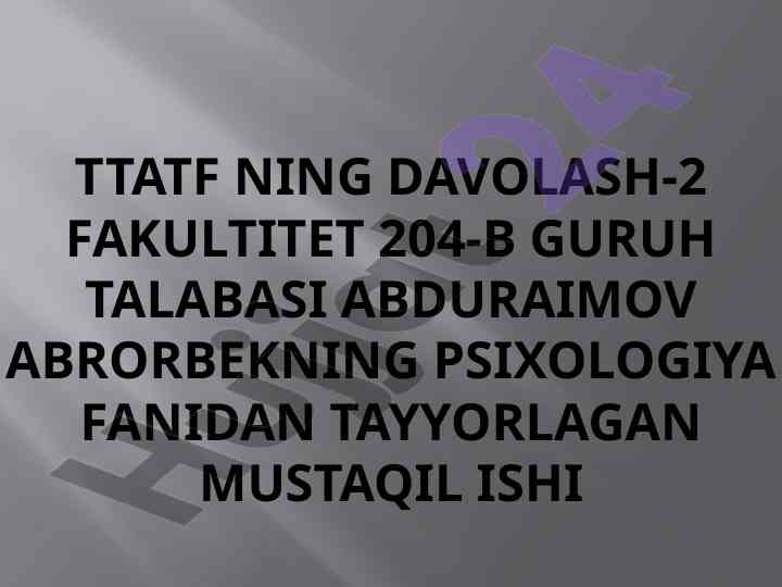 Psixologik ta'sir ko'rsatish yo'llari mavzusi