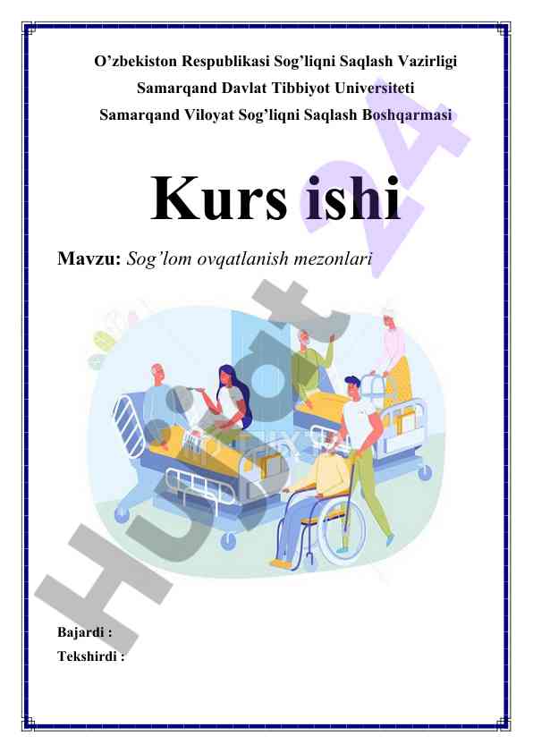Sog'lom ovqatlanish mezonlari haqida kurs ish