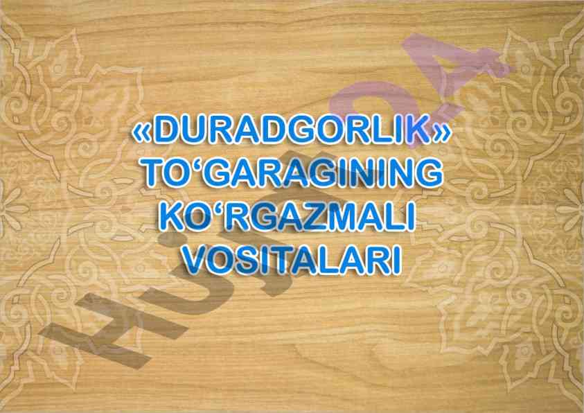 Asbob-uskunalar va ularning foydalanish pilanlari