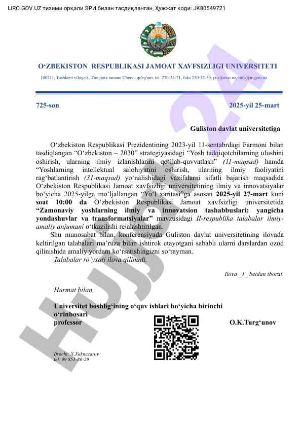 Zamonaviy yoshlarning ilmiy va innovatsion tashabbuslari