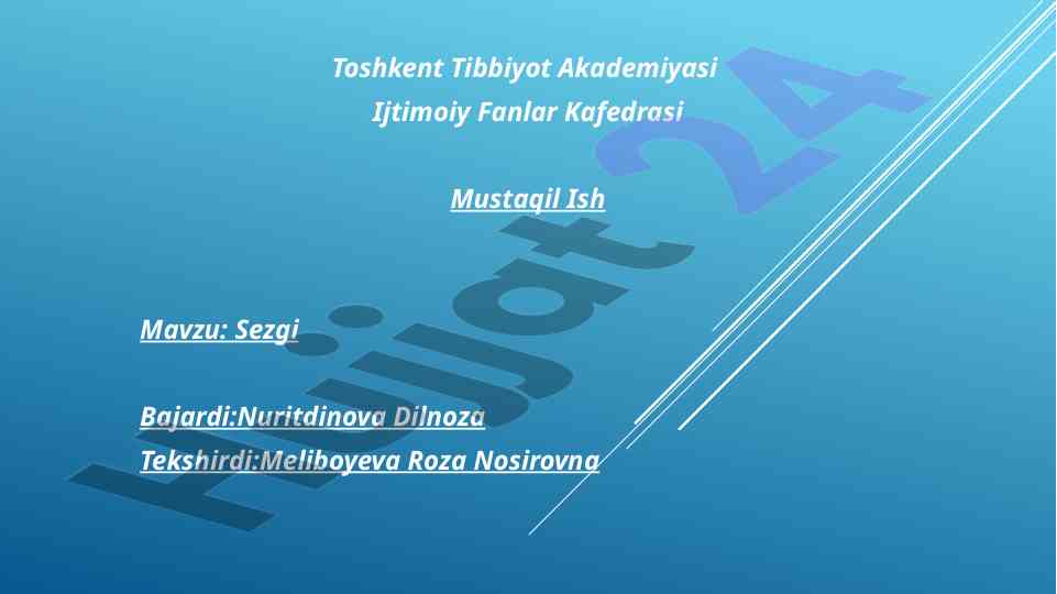 Sezgi tushunchalari va turlari