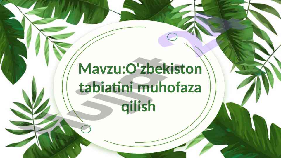 O'zbekiston tabiatini muhofaza qilish tadbirlari