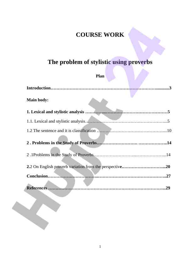 Stylistic analysis of proverbs in english language